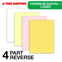 One Carton: 8.5" x 11" 4 Part Reverse Pre-collated Nekoosa Digital High Speed for Digital Dry Toner/Laser #17126 5000 Sheets per Carton