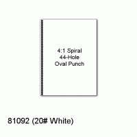 One Case:8-1/2 x 11 20# White GBC®Style 19 Hole Punch - Perfect Cut Sheets  - SKU 81081 - 2500 sheets per carton - 25 lbs per case