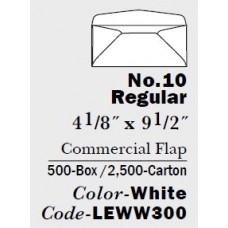 1 CASE: #10 Regular 24# White Commercial 500-Box /2,500-Carton - Code-LEWW300