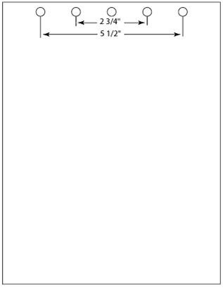One Case: 8-1/2″ x 11 20# White 5HP Top – 1/4″ Holes – Perfect Cut ...