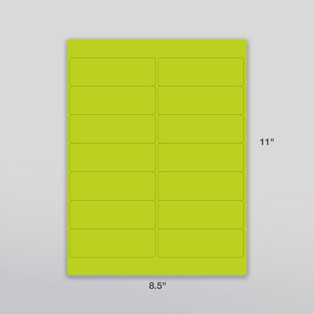 Wausau 8-1/2" x 11" Chartreuse Fluorescent Laser Die Cut Label DC01335 ...